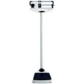 Mechanical column scale with slider reading and large wheeled platform SECA 711 with eye-level scale