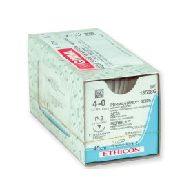 Sutura seda ethicon perma-hand - aguja 4/0 13 mm