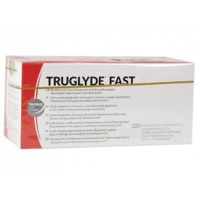 Nahtmaterial Truglyde Fast Kaliber 1/0, Kurve 1/2, Nadel 40 mm - 90 cm - farblos - Packung. 12 Stk.