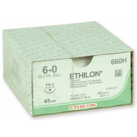 Neabsorbovateľný steh Ethicon Ethilon 660H s ihlou 3/8 16mm USP 6/0 čierny - 1 ks.