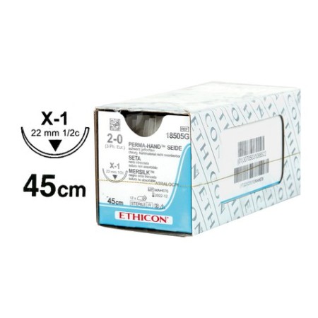 Ethicon perma-hand 737g ikke-absorberbar sutur med nål 1/2 22 mm usp 2/0 sort - 1 stk.