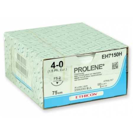 Ethicon Prolene EH7150H Monofilament Non-Absorbable Suture with 3/8 19mm USP 4/0 blue needle - 1 pc.