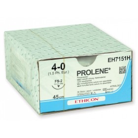 Non-absorbable suture monofilament ethicon prolene eh7151h with 3/8 needle 19mm usp 4/0 blue - 1 pc.