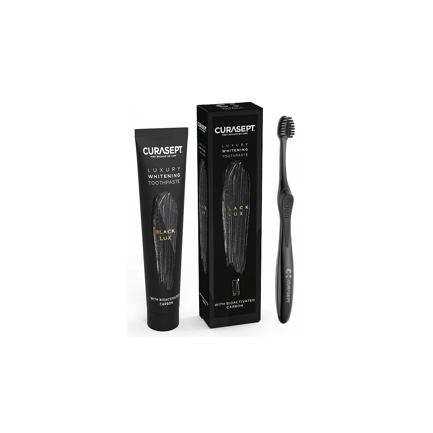 Curasept Black Luxury Whitening toothpaste 75 ml + toothbrush