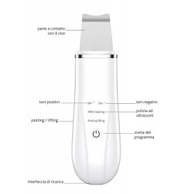 Anteamed scrubber for facial skin, pore cleanser, exfoliating cleaner - white