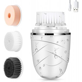 Facial cleansing brush 3 in 1 white