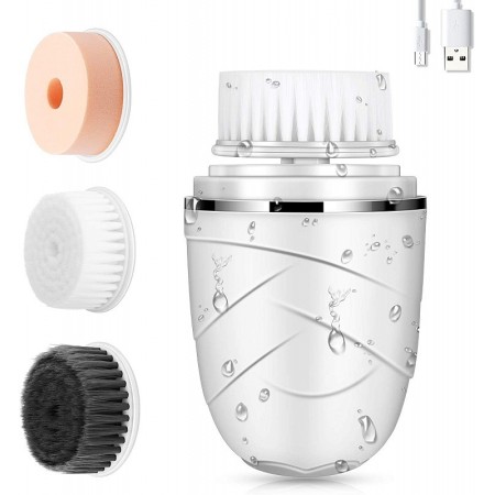 Escova de limpeza facial 3 em 1 branca