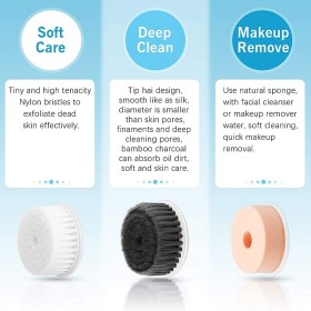 Facial cleansing brush 3 in 1 white