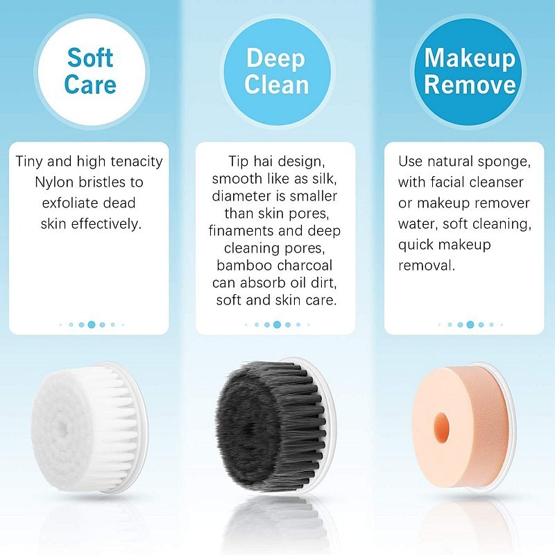 Facial cleansing brush 3 in 1 white