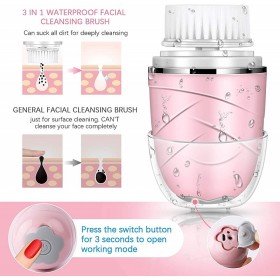 Brosse nettoyante visage 3 en 1 rose