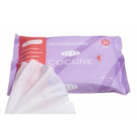 Lingettes humides pour incontinence COCUNE 35x25cm - sans savons, sans eau, sans rinçage - 25 pcs.