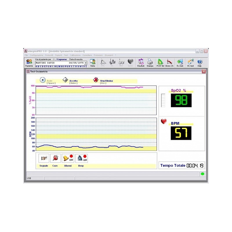 Mir minispir bärbar spirometer med mir spiro programvara
