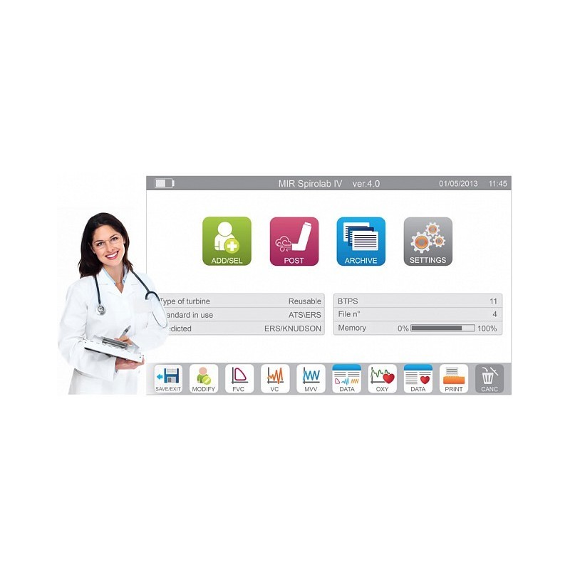 Mir spirolab spirometer with printer and mir spiro software