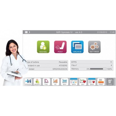 Spirometru color cu imprimanta si oximetru mir spirolab