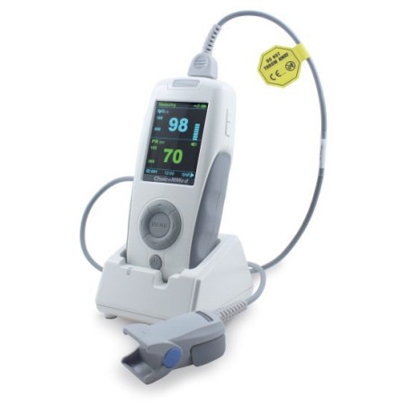 Handheld pulse oximeter with alarms - color display