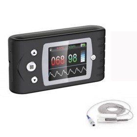 "sat-500" handheld pulse oximeter with adult sensor and pediatric sensor - connectable to pc