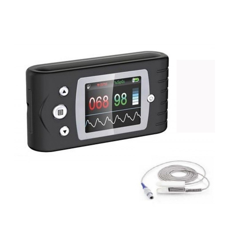 "sat-500" draagbare pulsoximeter met sensor voor volwassenen en pediatrische sensor - aansluitbaar op pc