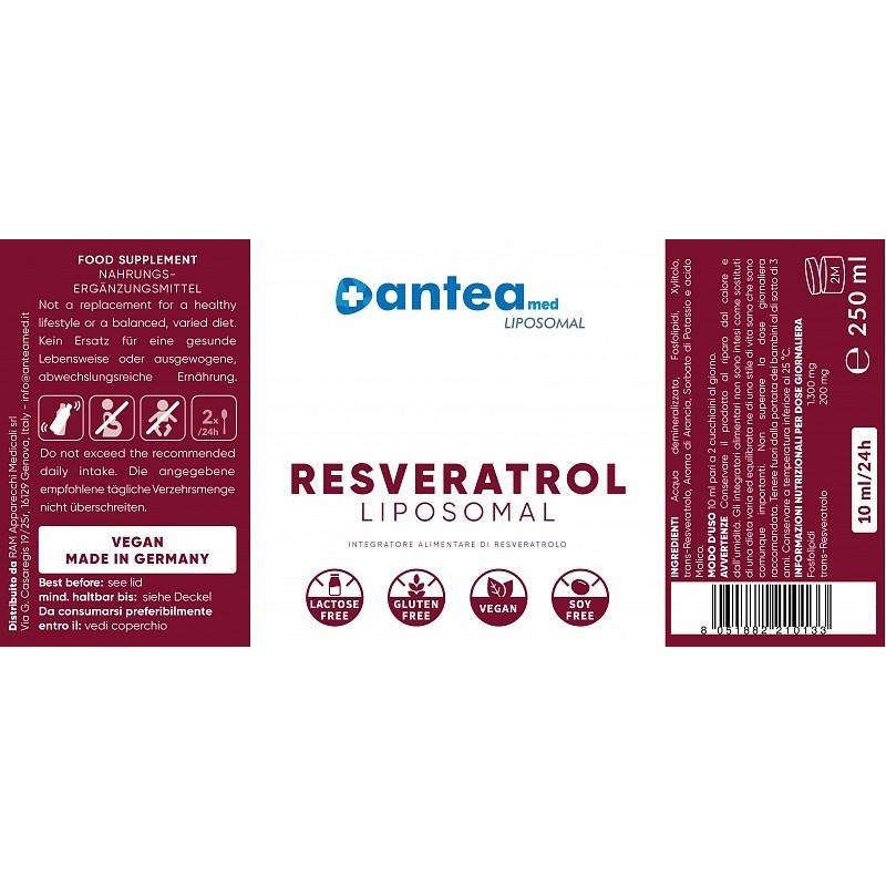 Anteamed liposomal resverastrolo med apelsinsmak 250ml