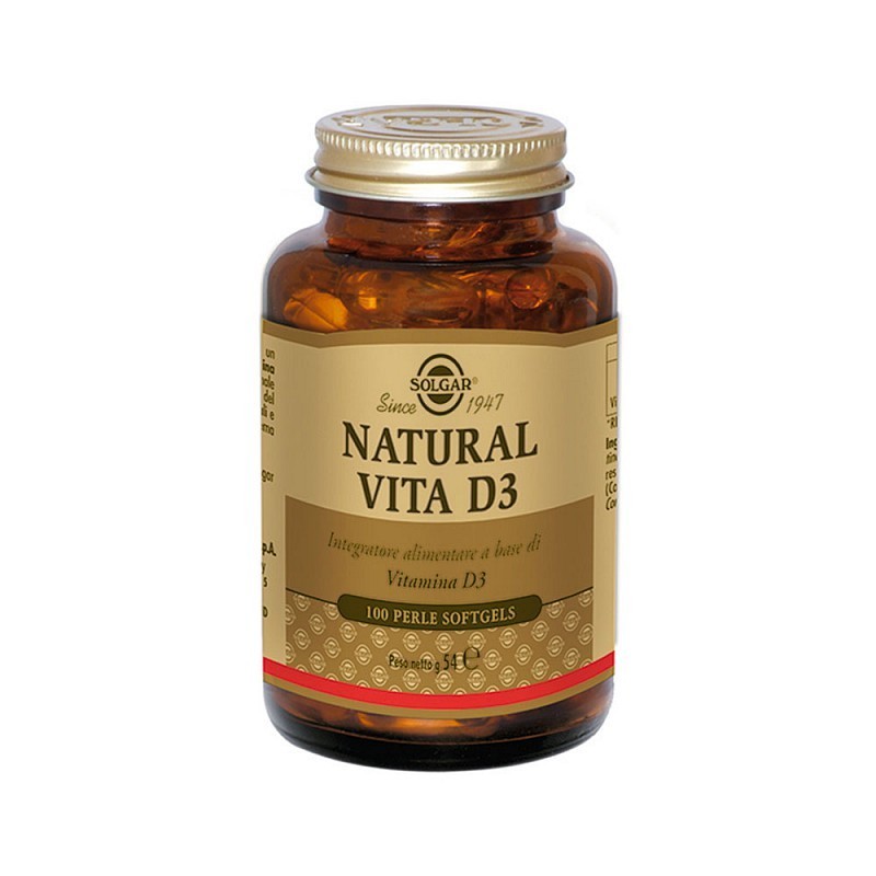 Solgar natural vita d3 100 softgels parels