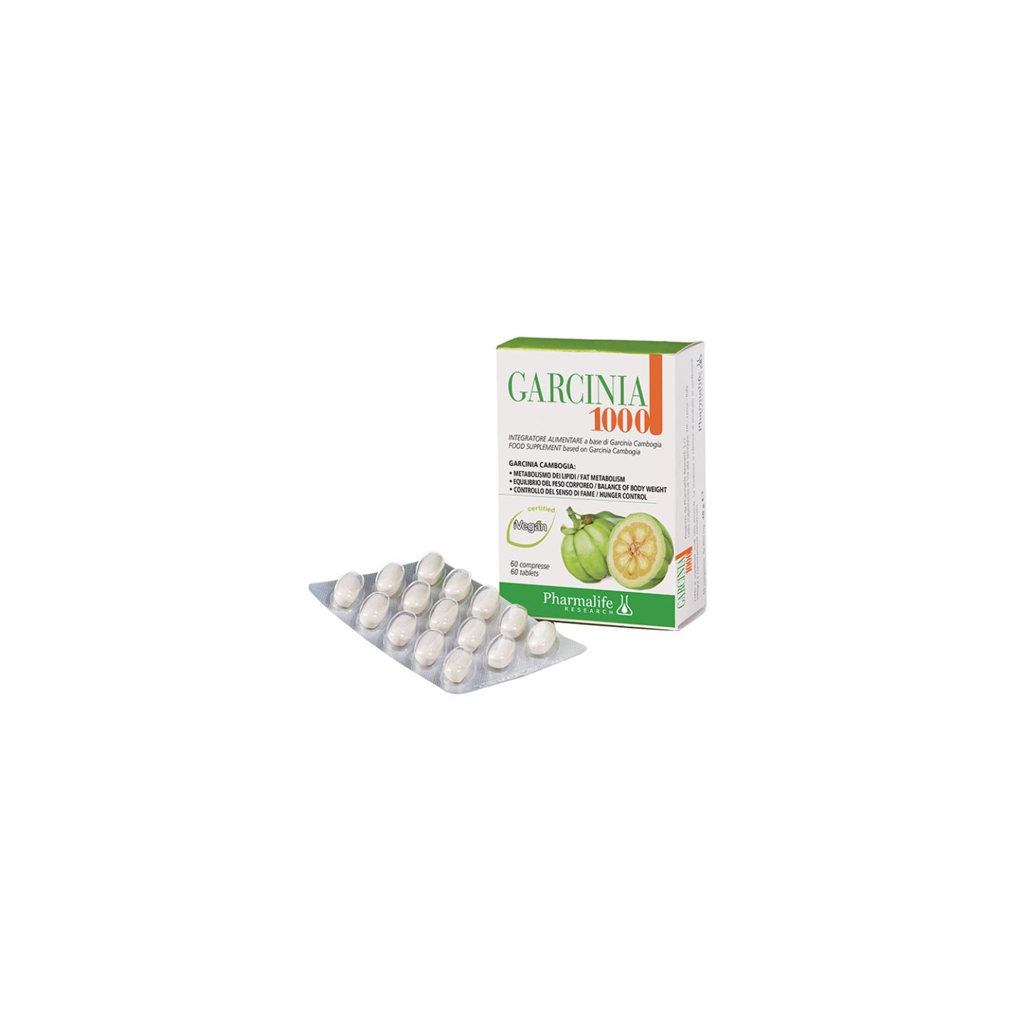 Garcinia 1000 KONZENTRAT - stellt das Gleichgewicht des Körpergewichts wieder her - 60 Tabletten