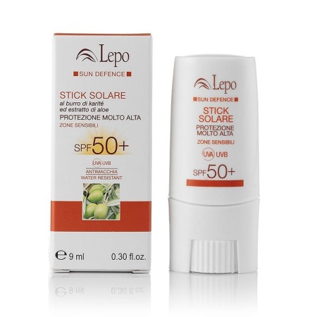 Lepo Sun Stick SPF 50+ med sheasmør og aloeekstrakt 9 ml