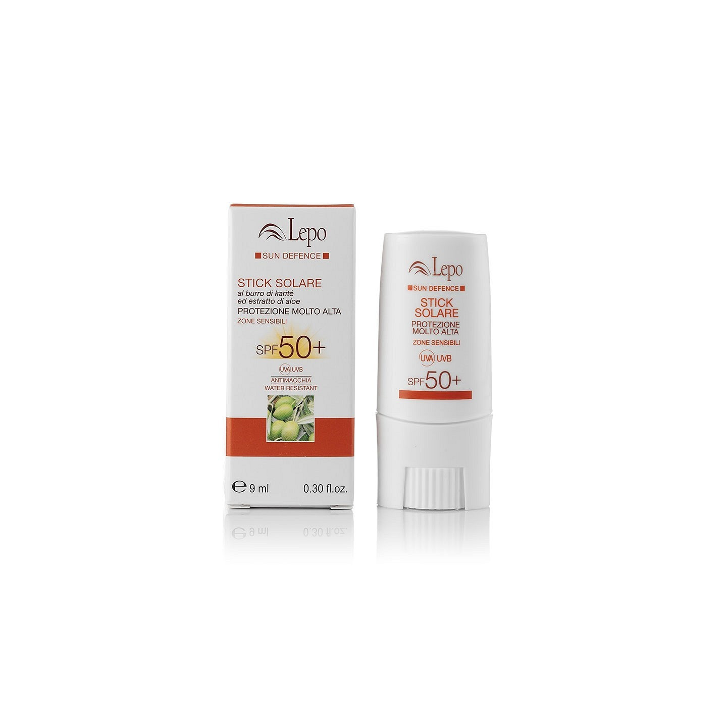 Lepo Sun Stick SPF 50+ with shea butter and aloe extract 9 ml