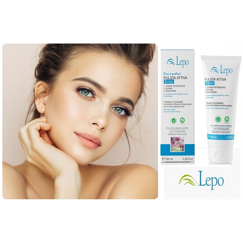 Limpieza activa 3 fases con arcilla blanca, extractos de malva y hamamelis 100ml