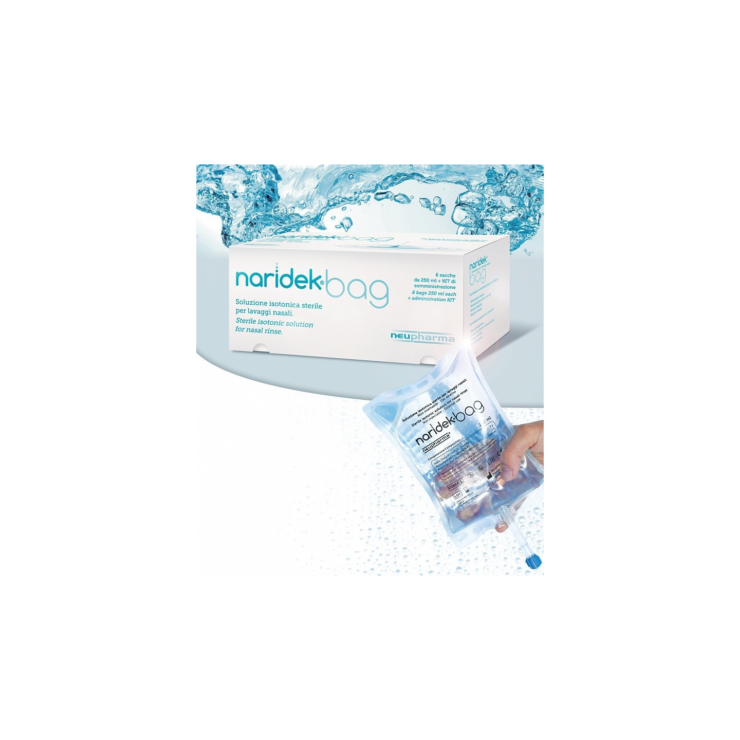 Naridek sac solution pour lavages nasaux - 6 sachets de 250 ml