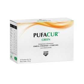Pufacur Green med gurkemeje, vitamin D3 og Omega 3 - 30 poser á 5 g