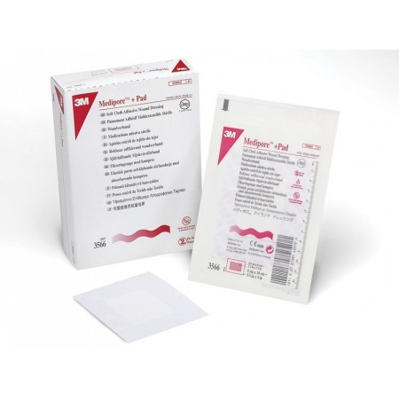 3m medipore + pad medicazione sterile in tnt con tampone, 3566e - 10x10cm - 25pz.