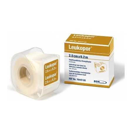 Leukopor 9,2 mx 1,25 cm lapp i non-woven dispenser för känslig hud