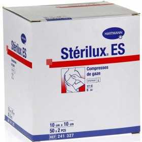 Stérilux ES sterilní gáza z bavlny titul 17 7,5 x 7,5 cm - 50 ks. (v sáčcích po 2 ks)