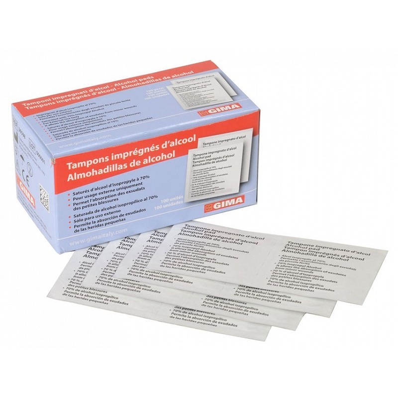 Alcomed alcohol pads - schachtel mit 100 pads - conf. 100 stk.