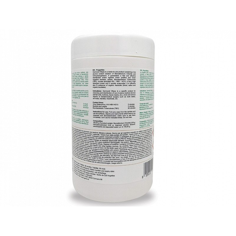 Lingettes germocid - lingettes - alcool 15% - tube