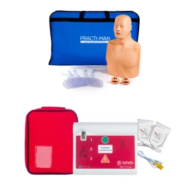Kit Istruttore BLSD Duo Pack Silver con manichino mezzo busto e defibrillatore trainer
