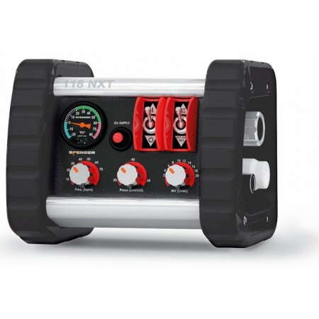 Pneumatisches lungenbeatmungsgerät spencer 118 nxt mit stoßfestem gehäuse