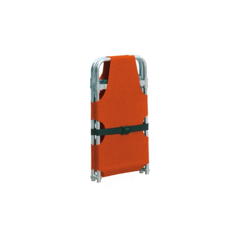 Foldable anodized aluminum stretcher - with 2 feet and 2 wheels