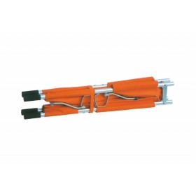 Foldable stretcher in length - with belts
