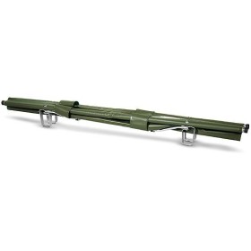Folding military stretcher with green cover