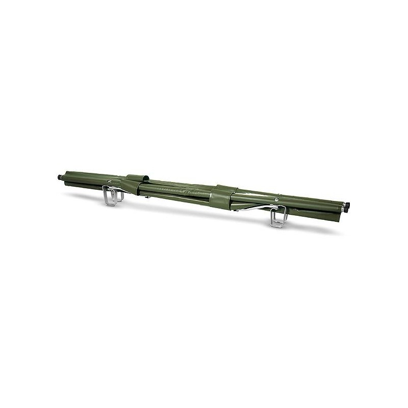 Opvouwbare militaire stretcher met groen canvas
