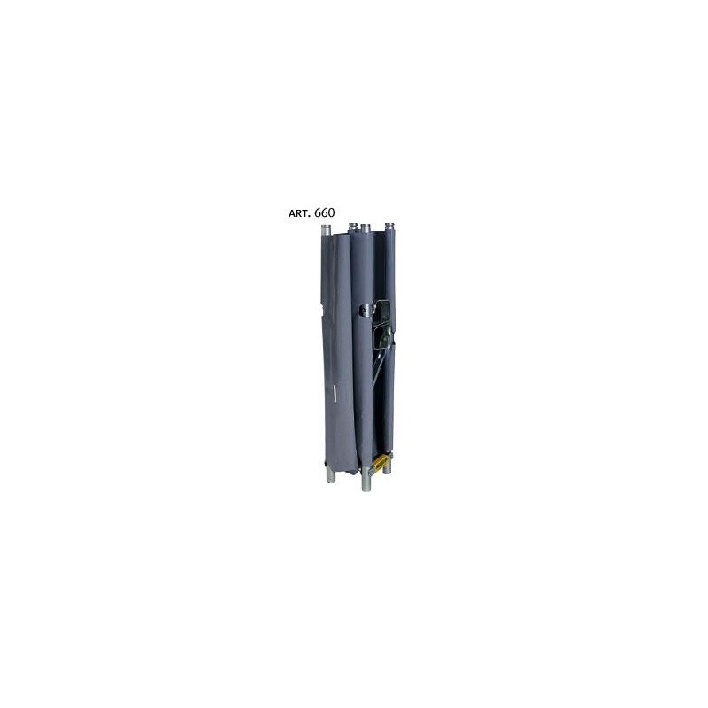 Foldable stretcher in 4 with removable telescopic handles