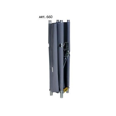 Foldable stretcher in 4 with removable telescopic handles