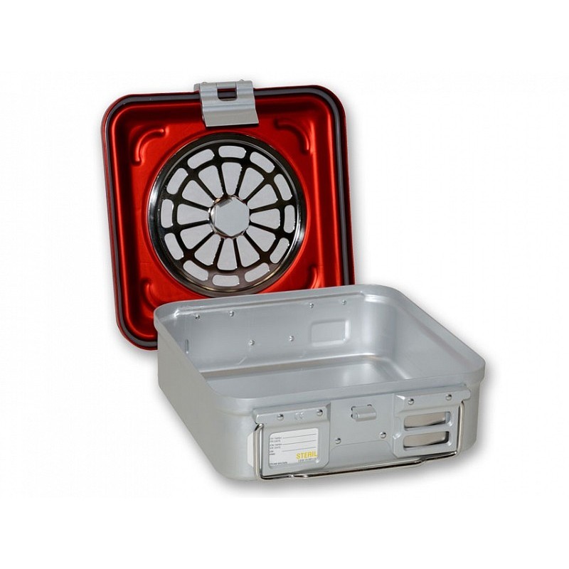 Container met klein filter h100 mm - rood