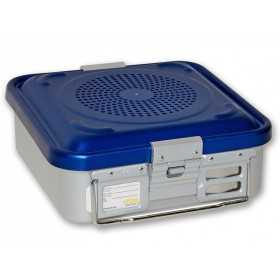 Container With Small Filter H100 Mm - Perforated Blue
