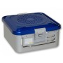 Container With Small Filter H135 Mm - Perforated Blue