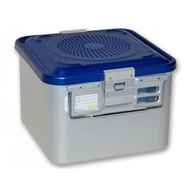 Container With Small Filter H200 Mm - Perforated Blue