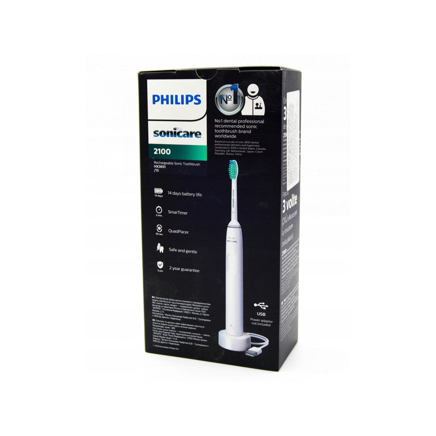 Philips sonicare 2100 električna zobna ščetka - hx3651/13