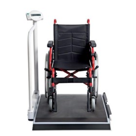 Seca 677 digital wheelchair weighing platform scale with handrail