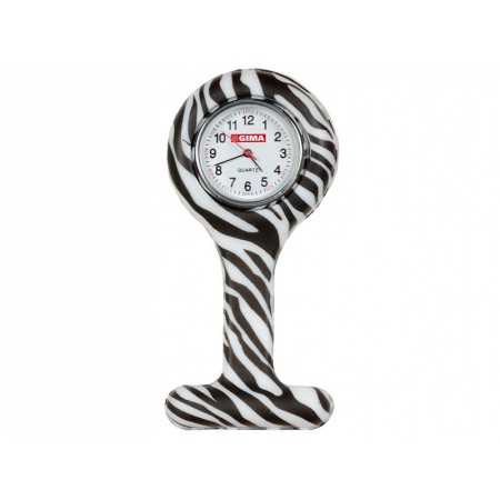 Orologio per infermieri - rotondo - fantasia zebra