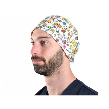 Bonnet à motifs - smile dogs - m